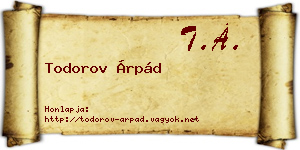 Todorov Árpád névjegykártya