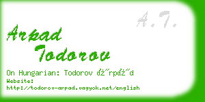 arpad todorov business card